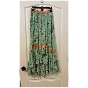 Floral print high low skirt